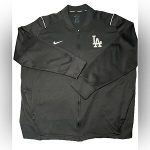 Nike Los Angeles Dodgers Jacket Mens XXL Full Zip Long Sleeve Black MLB Baseball